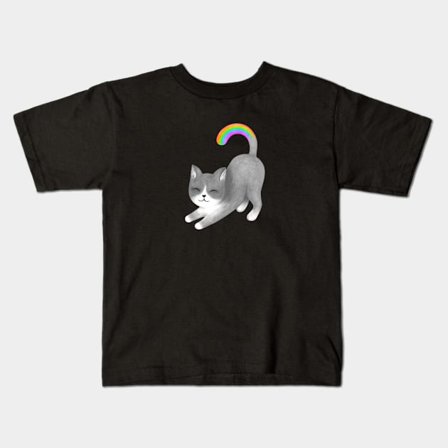 Rainbow Feline Cutie Kids T-Shirt by PerrinLeFeuvre